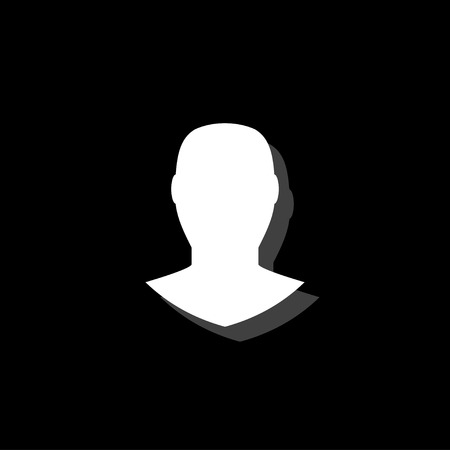 Avatar. White flat simple icon with shadowのイラスト素材