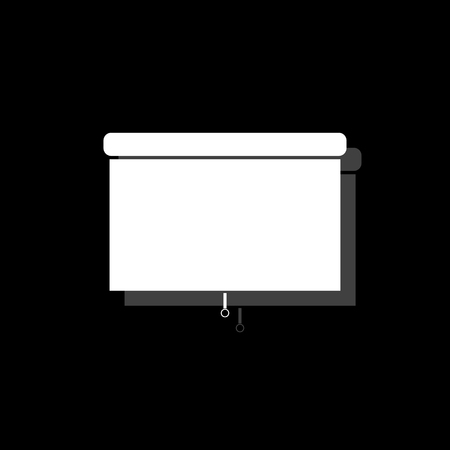 Blinds. White flat simple icon with shadowのイラスト素材