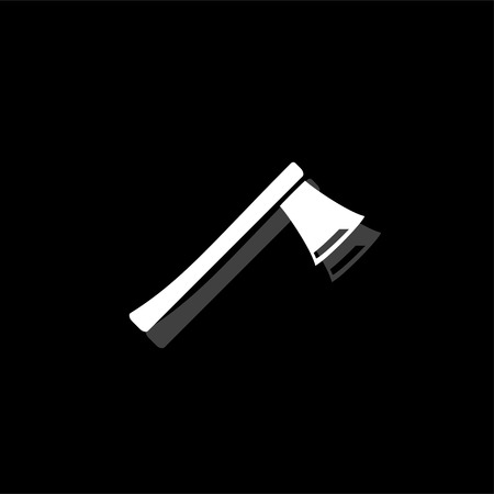 Axe. White flat simple icon with shadowのイラスト素材