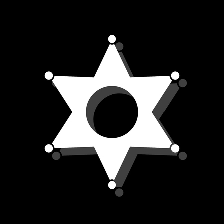 Star. White flat simple icon with shadowのイラスト素材