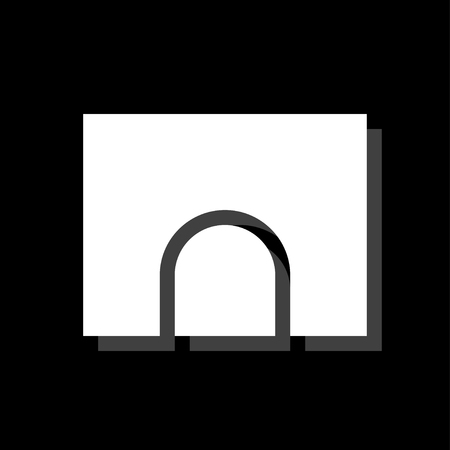 Tunnel. White flat simple icon with shadowのイラスト素材