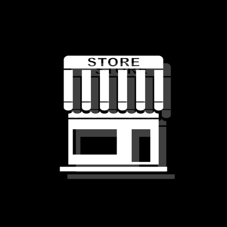 Store. White flat simple icon with shadowのイラスト素材