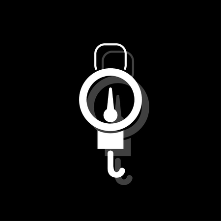 Spring scale. White flat simple icon with shadowのイラスト素材
