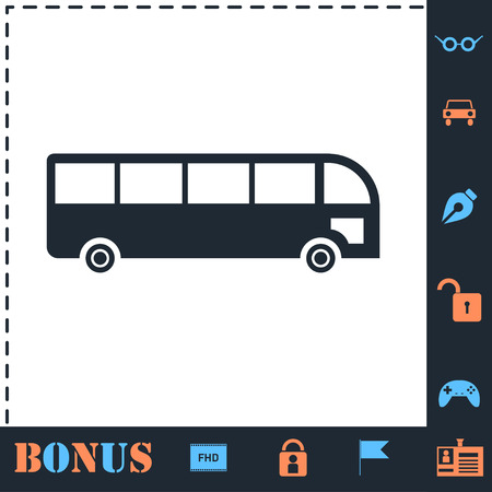 Bus. Perfect icon with bonus simple iconsのイラスト素材