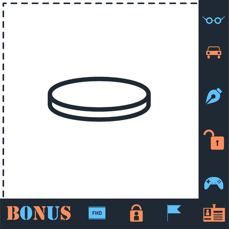Coin. Perfect icon with bonus simple iconsのイラスト素材