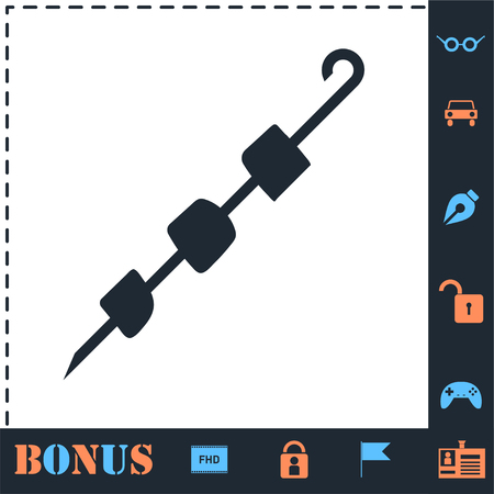 Shish Kebab, Shashlik. Perfect icon with bonus simple iconsのイラスト素材