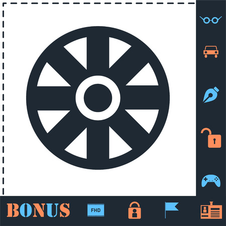 Cart Wheel. Perfect icon with bonus simple iconsのイラスト素材
