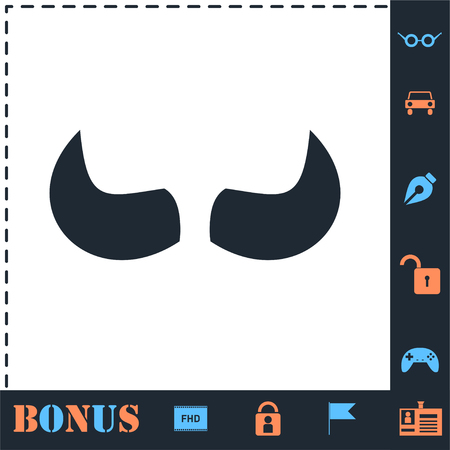 Bull Horns. Perfect icon with bonus simple iconsのイラスト素材