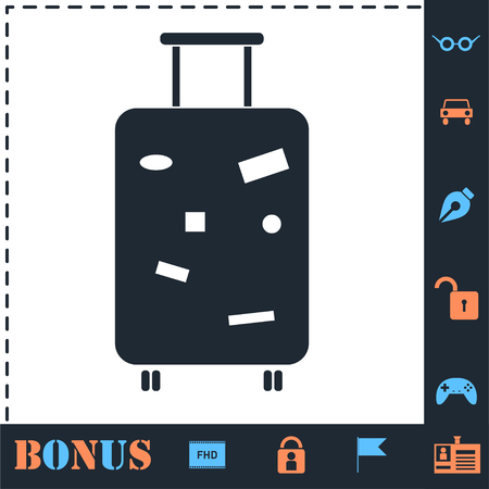 Travel Luggage. Perfect icon with bonus simple iconsのイラスト素材