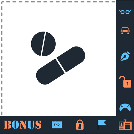 Pills. Perfect icon with bonus simple iconsのイラスト素材