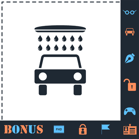 Car wash. Perfect icon with bonus simple iconsのイラスト素材