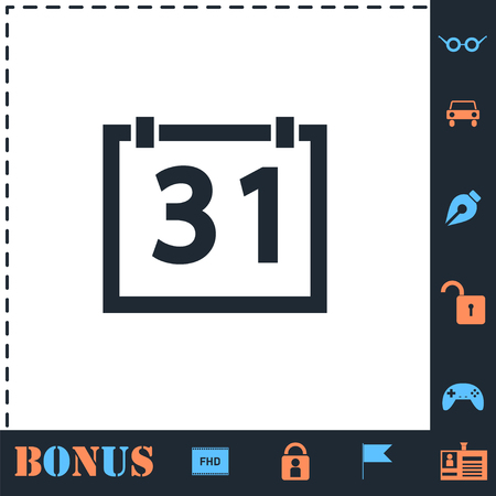 31 calendar days. Perfect icon with bonus simple iconsのイラスト素材
