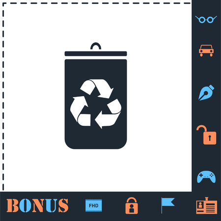 Trash bin. Perfect icon with bonus simple iconsのイラスト素材