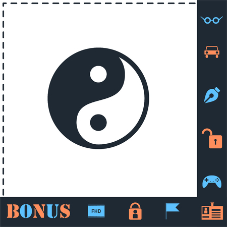 Yin Yang. Perfect icon with bonus simple iconsのイラスト素材