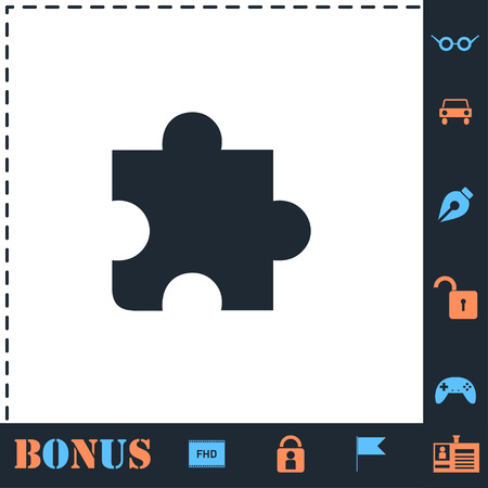 Puzzle piece. Perfect icon with bonus simple iconsのイラスト素材
