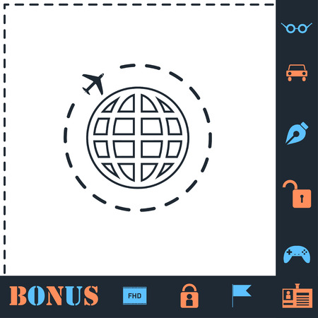 Travel. Perfect icon with bonus simple iconsのイラスト素材