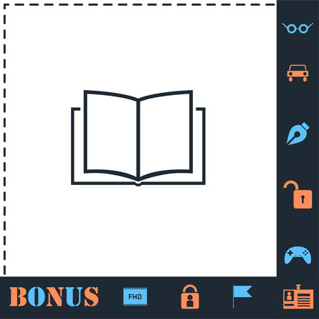Open book. Perfect icon with bonus simple iconsのイラスト素材