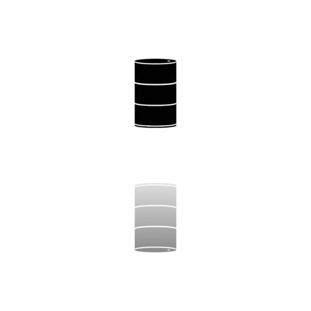 Barrels of oil. Black symbol on white background. Simple illustration. Flat Vector Icon. Mirror Reflection Shadow.のイラスト素材
