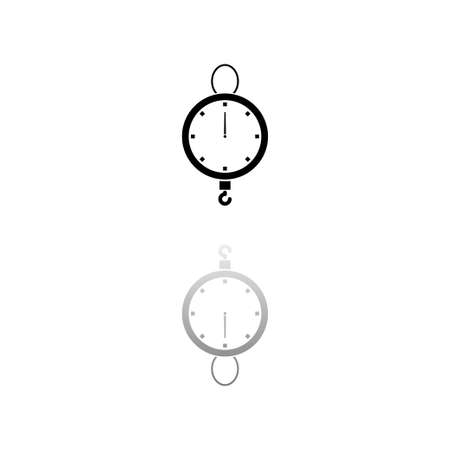 Spring scale. Black symbol on white background. Simple illustration. Flat Vector Icon. Mirror Reflection Shadow. Can be used in logo, web, mobile and UI UX projectのイラスト素材