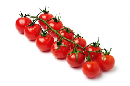 An image of cherry tomatoes on white backgroundの写真素材