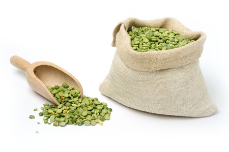 An image of dried peas in a bagの写真素材