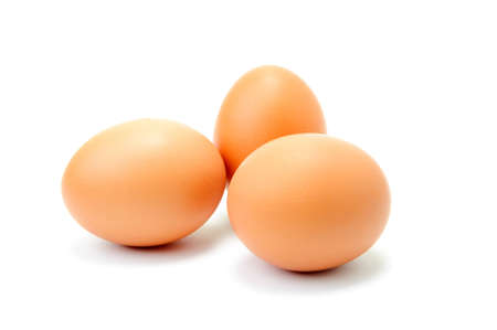 An image of three eggs on white background