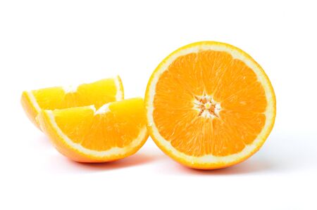 An image of juicy orange fruit on white backgroundの写真素材