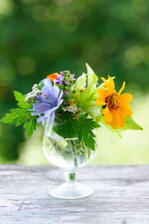 An image of a little bouquet in a glassの写真素材