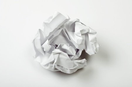 An image of crumpled paper ball on white