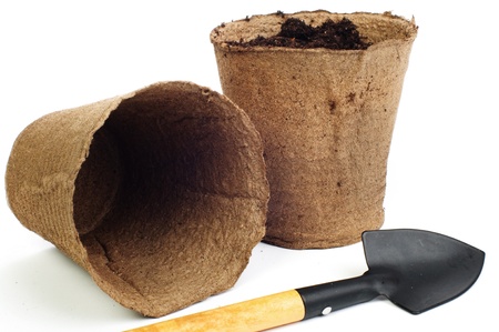 An image of pots for gardening on white backgroundの写真素材
