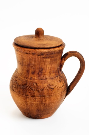 An image of classic ukrainian pitcher on whiteの写真素材