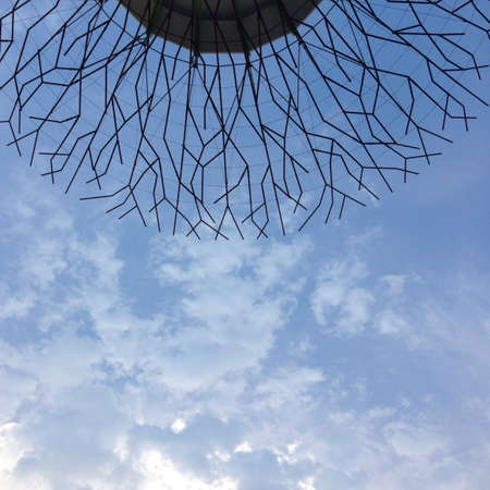 Magnificent sky under an architectural landmark the super treesの素材