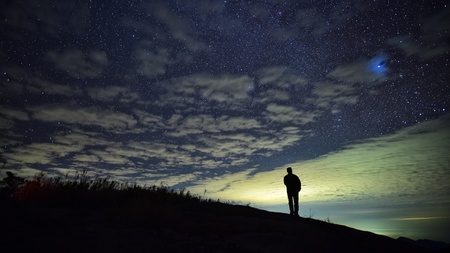 Monologue under the skyの写真素材