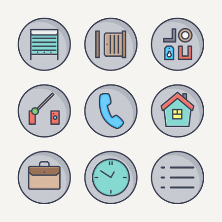 Vector icons rolling, portal and profile systems. Colored icons lineのイラスト素材