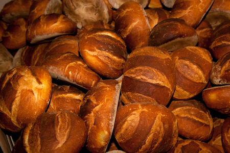 Handmade loaves of breadの写真素材