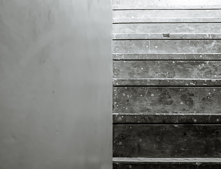 Top View Concrete Texture Stairs in Black and White Minimal Styleの写真素材