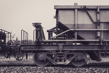 The Old Vintage Train Cabin in Monochrome Styleの写真素材