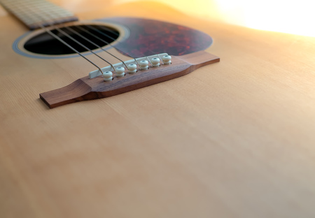 Acoustic Guitar and Lighting with Copy Spaceの写真素材