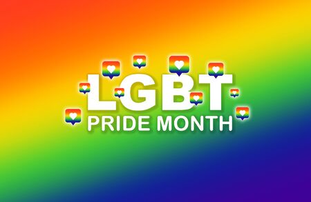 LGBT Pride Month in June concept. Colorful rainbow colors, gradient blurred background.の写真素材