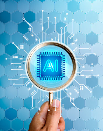 AI searching engine concept. Artificial intelligence service tools to deliver highly relevant,...
