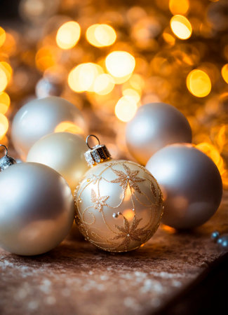 beautiful christmas shiny decor. Selective focus.の素材