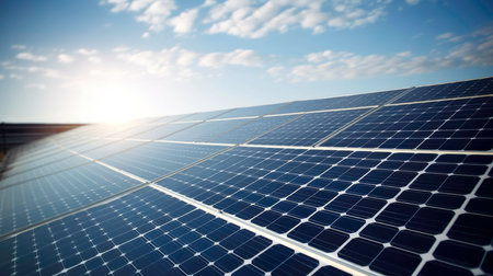 Solar Panels and Economy Concept (AI Generated)の素材