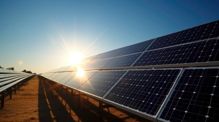 Solar Energy and Electricity Production (AI Generated)の素材