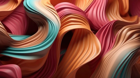 Colorful Liquid Waves on Abstract Background (AI Generated)の素材