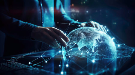 Programming the future with a holograms AI generatedの素材