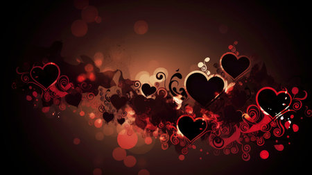 A greeting card background with hearts and love - AI generatedの素材