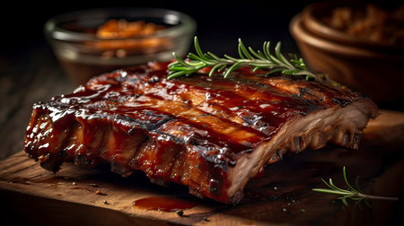 Fried Ribs with a Delicious Serving: illustration generated by AIの素材