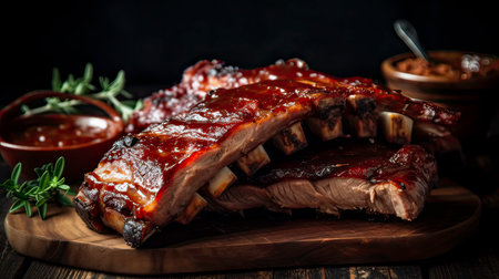 Fried Ribs that Make You Hungry: illustration generated by AIの素材
