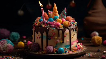 A Mouthwatering Cake for a Special Occasion: illustration generated by AIの素材