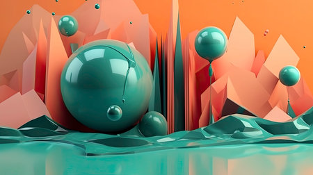 The Abstract Design of Colorful Liquid Shapes: A Picture Created by AIの素材